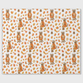 秋フレンドリー ラッピングペーパー (フラット)