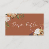 秋フローラおむつラッフルベビーシャワー挿入カード 名刺 (正面)