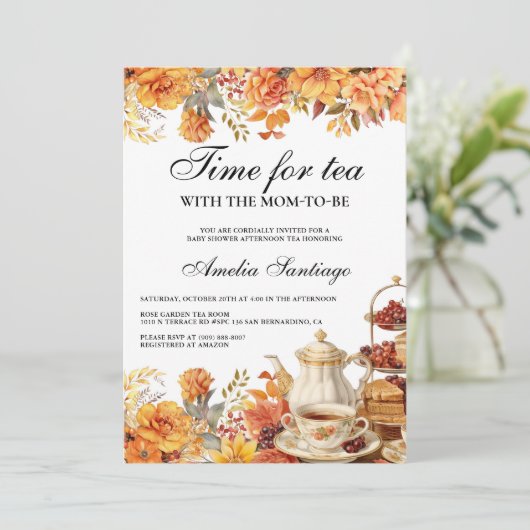 秋フローラお母さんと赤ちゃんシャワー 招待状 (スタンド正面)