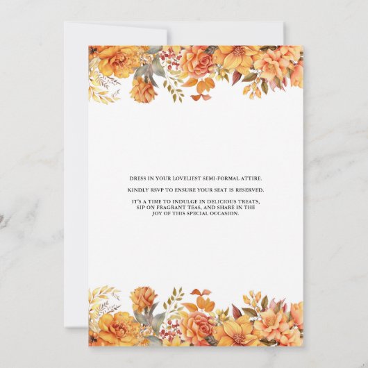 秋フローラお母さんと赤ちゃんシャワー 招待状 (裏面)