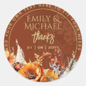 秋フローラお気に入りギフトエンベロープカスタム ラウンドシール (正面)