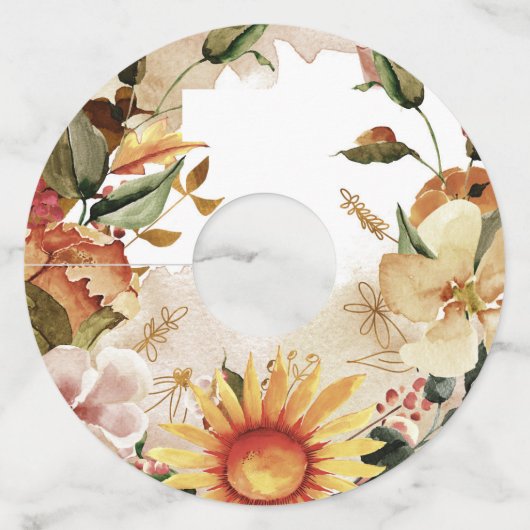 秋フローラとエリア間の名前書付き ワイングラスタグ (正面)