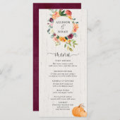 秋フローラとカボチャの水彩メニュー プログラム (正面/裏面)