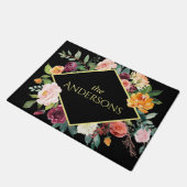 秋フローラと家族の名前 ドアマット (アングル)