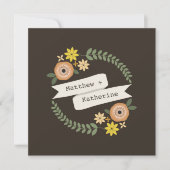 秋フローラの結婚リースが花嫁の両親から 招待状 (正面)