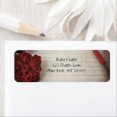 秋フローラの背景(ペンと線の付いた紙) ラベル (インサイチュ)