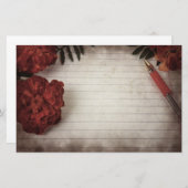 秋フローラの背景(ペンと線の付いた紙) 便箋 (正面/裏面)