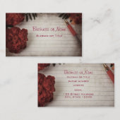 秋フローラの背景(ペンと線の付いた紙) 名刺 (正面/裏面)