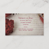 秋フローラの背景(ペンと線の付いた紙) 名刺 (裏面)