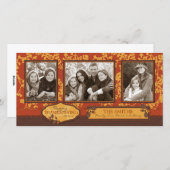 秋フローラの茎が暖かい秋の色 シーズンカード (正面/裏面)