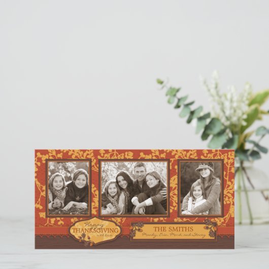 秋フローラの茎が暖かい秋の色 シーズンカード (スタンド正面)