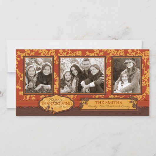 秋フローラの茎が暖かい秋の色 シーズンカード (正面)