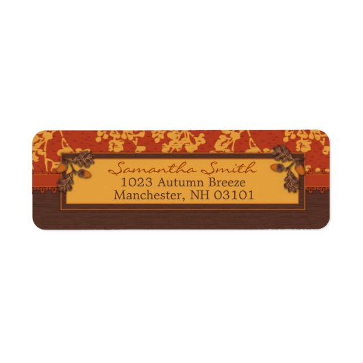 秋フローラの茎が暖かい秋の色 ラベル (正面)