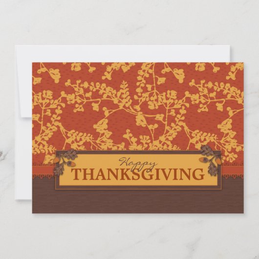 秋フローラの茎が暖かい秋色 招待状 (正面)