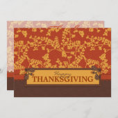 秋フローラの茎が暖かい秋色 招待状 (正面/裏面)