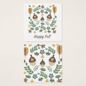 秋フローラの葉緑のどんぐりの表示カード (正面&裏面)