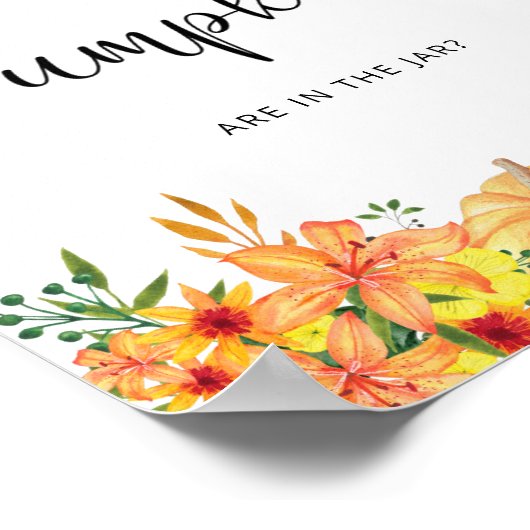 秋フローラはカボチャの数を推測する ポスター (角)