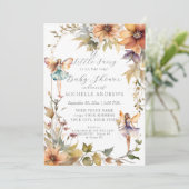 秋フローラひまわり妖精デイジーガールベビーシャワー 招待状 (スタンド正面)