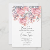 秋フローラほこりっぽいバラブライダルシャワー 招待状 (正面)