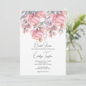 秋フローラほこりっぽいバラブライダルシャワー 招待状 (スタンド正面)