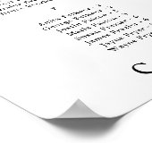 秋フローラアルファベットの座席表200人のゲスト ポスター (角)