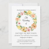 秋フローライエローnピーチバラwフリージリース 招待状 (正面)