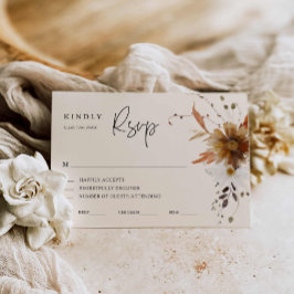 秋フローラウェディングRSVPカード 出欠カード