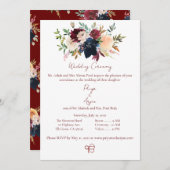 秋フローラウォーターカラーシークIKオンカー結婚ル 招待状 (正面/裏面)