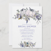 秋フローラウォーターカラーパンプキンブライダルシャワー 招待状 (正面)