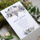 秋フローラウォーターカラーパンプキンブライダルシャワー 招待状