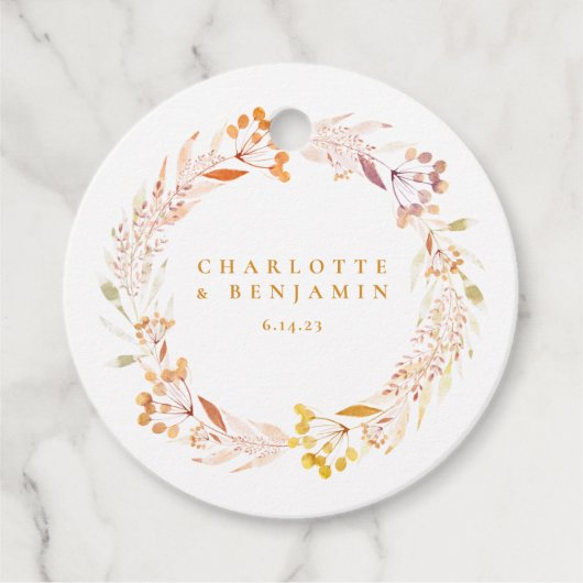 秋フローラウォーターカラーリースボホカスタム フェイバータグ (正面)