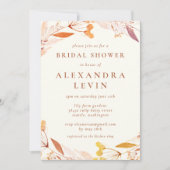 秋フローラウォーターカラーリースボホブライダルシャワー 招待状 (正面)