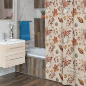 秋フローラエレガントのファミリ名パーソナライズされた前 シャワーカーテン
