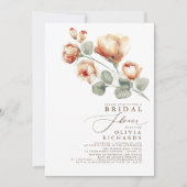 秋フローラエレガントミニマルブライダルシャワー 招待状 (正面)