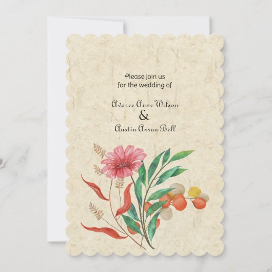 秋フローラオレン結婚ジ 招待状 (正面)