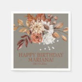 秋フローラオングレーバースデーパーティー スタンダードカクテルナプキン (正面)