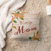 秋フローラオン木材プランクス私たちは愛あなたママ クッション (ブランケット)