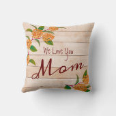 秋フローラオン木材プランクス私たちは愛あなたママ クッション (裏面)