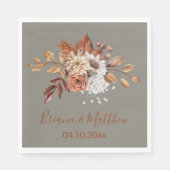 秋フローラオン結婚グレーズナプキンス スタンダードランチョンナプキン (正面)