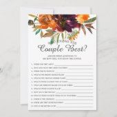 秋フローラカップルのブライダルゲームを知最高のる 招待状 (正面)
