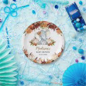 秋フローラカボチャかわいいゾウ赤ちゃんシャワー ペーパープレート (パーティー)