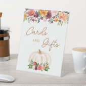 秋フローラカボチャのカードとギフトサイン 台座サイン (インサイチュ)