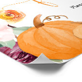 秋フローラカボチャのブルゴーニュ赤面の好意サイン ポスター (角)