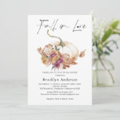 秋フローラカボチャ秋インラブブライダルシャワーInv 招待状 (スタンド正面)