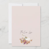 秋フローラカボチャ秋インラブブライダルシャワーInv 招待状 (裏面)