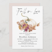 秋フローラカボチャ秋インラブブライダルシャワーInv 招待状 (正面/裏面)