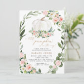 秋フローラカボチャ秋ベビーシャワー招待状 招待状 (スタンド正面)