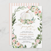 秋フローラカボチャ秋ベビーシャワー招待状 招待状 (正面/裏面)