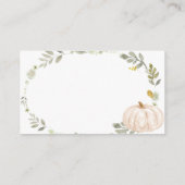 秋フローラカボチャ緑 – おむつラッフルカード エンクロージャーカード (裏面)