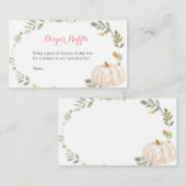 秋フローラカボチャ緑 – おむつラッフルカード エンクロージャーカード (正面/裏面)